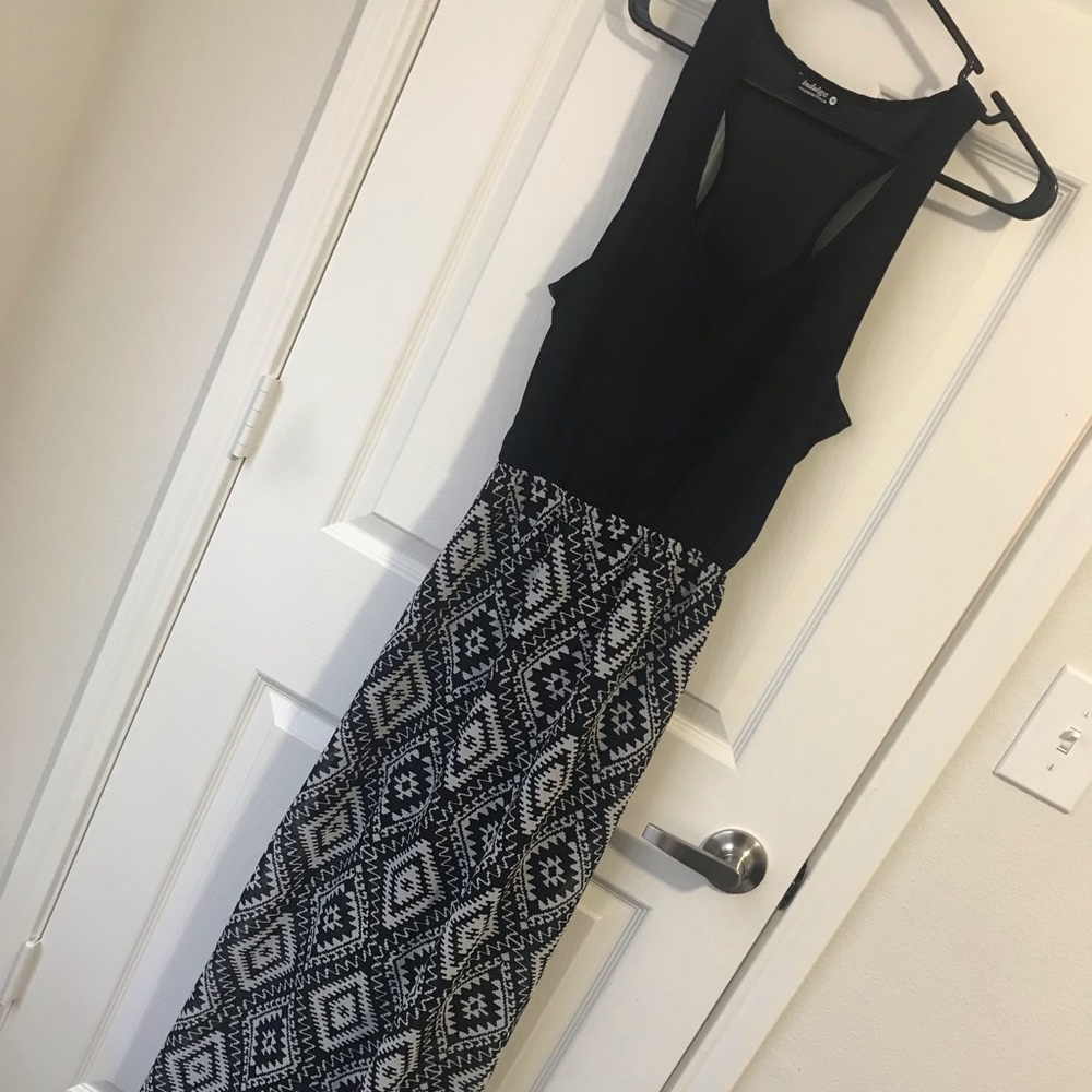Floor length tribal print maxi dress